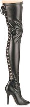 EU 36 = US 6 | SEDUCE-3063 | 5 Open Back D-Ring Stretch Thigh Boot