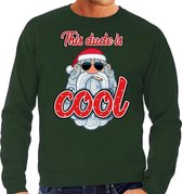 Foute Kersttrui / sweater -  Stoere kerstman - this dude is cool - groen voor heren - kerstkleding / kerst outfit 2XL (56)