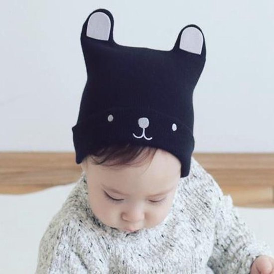 Baby Girls and Boys Knitted Hats(Black 