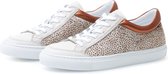 KUNOKA Gabrielle cheetah white - Sneakers Dames - maat 38 - Wit Bruin