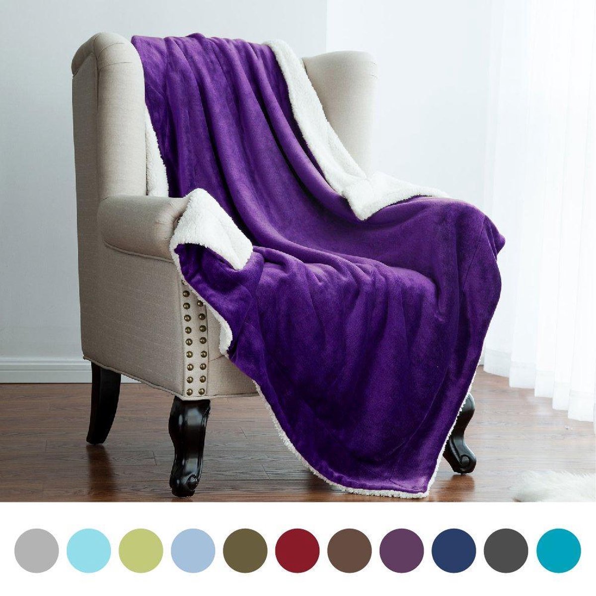 Violetpos Extra Dikke Fleece Deken – Superzachte Sherpa Plaid 125x200 Cm, Warm En Gezellig Voor Op De Bank Of Bed