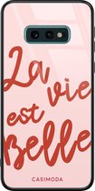 Samsung S10e hoesje glass - La vie est belle | Samsung Galaxy S10e case | Hardcase backcover zwart