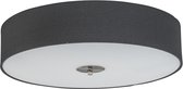 QAZQA drum jute - Moderne Plafondlamp met kap - 4 lichts - Ø 500 mm - Zwart - Woonkamer | Slaapkamer | Keuken
