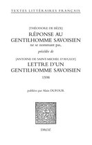 Textes littéraires français - Réponse au gentilhomme savoisien ne se nommant pas, précédée de la Lettre d'un gentilhomme savoisien (1598)