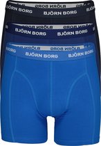 Björn Borg boxershorts Essential (3-pack) - heren boxers normale lengte - drie tinten blauw - Maat: S