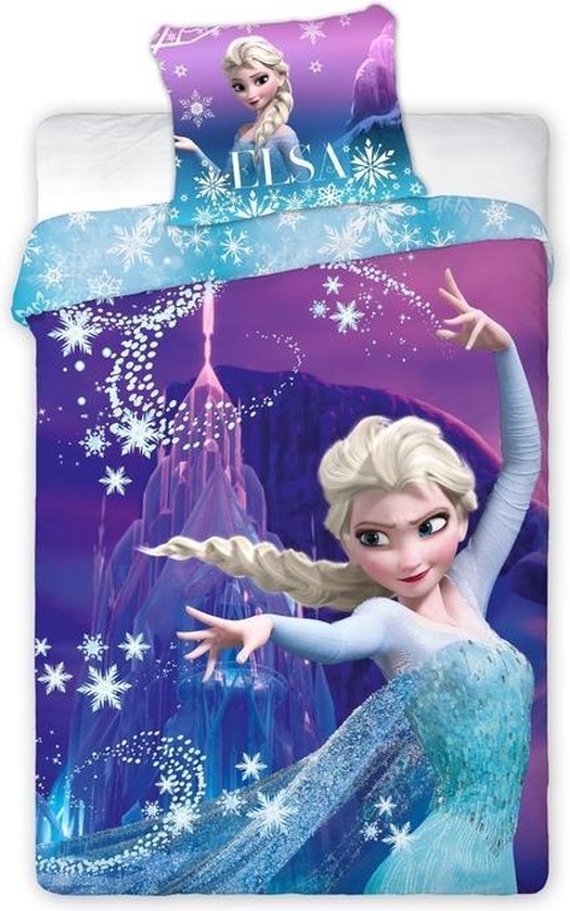Frozen dekbedovertrek Elsa blauw/paars 140x200 cm 1 persoons - Kinderkamer... bol.com