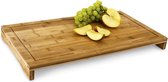 Relaxdays snijplank bamboe - afdekplaat hout - met saprand - 52 x 29 cm - serveerplank