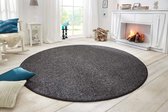 Rond vloerkleed Wol-optiek - antraciet 133 cm rond