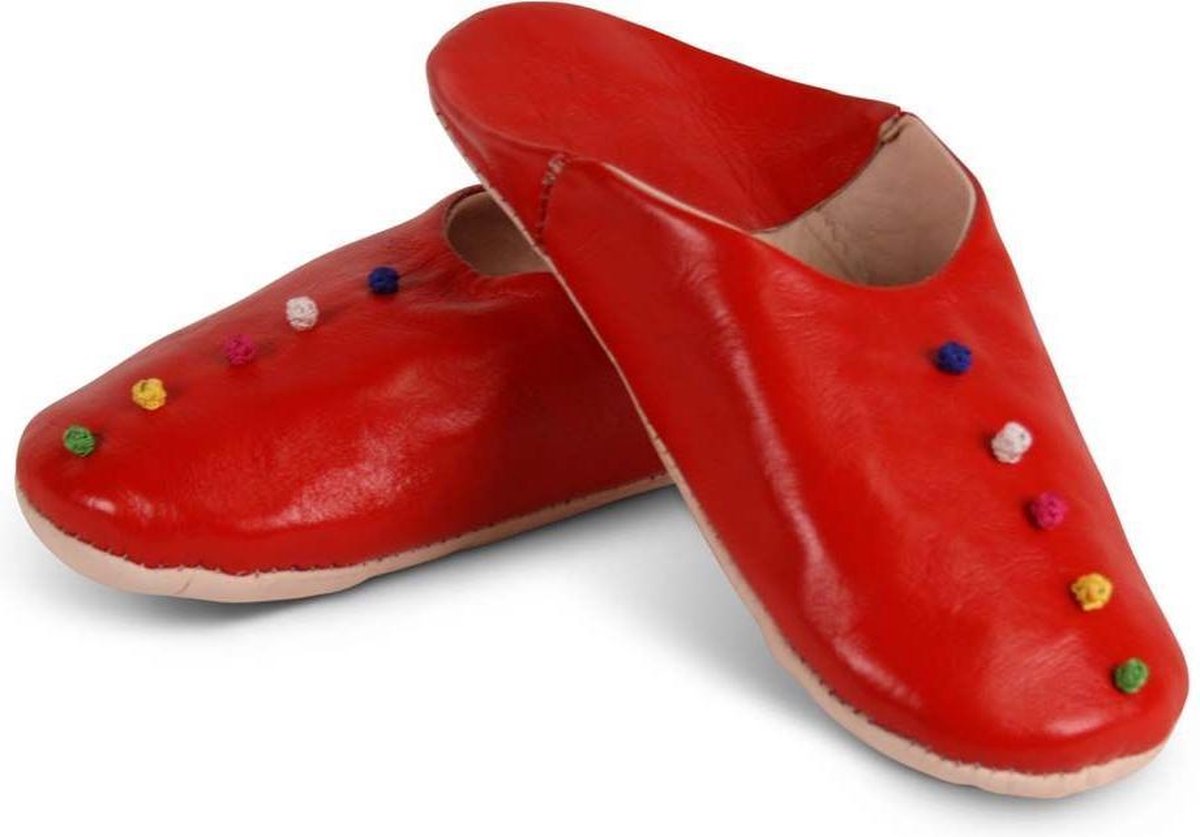 Marokkaanse sloffen Pompons Rood | bol.com