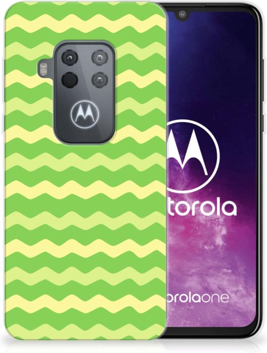 Motorola One Zoom TPU bumper Waves Green