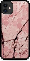 iPhone 11 Hardcase hoesje Pink Marble - Designed by Cazy