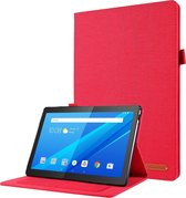Case2go - Tablet hoes geschikt voor Lenovo Tab M10 FHD (2020) - 10.1 inch - TB-X605 / TB-X505 - Book Case met Soft TPU houder - Rood