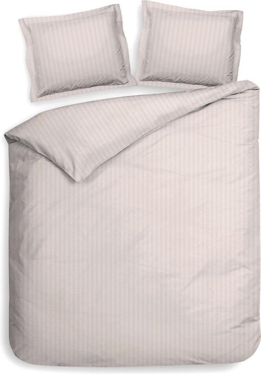 Heckettlane Heckett & Lane Uni Stripe Dekbedovertrek - Litsjumeaux - 260x200/220 cm - Rosewater