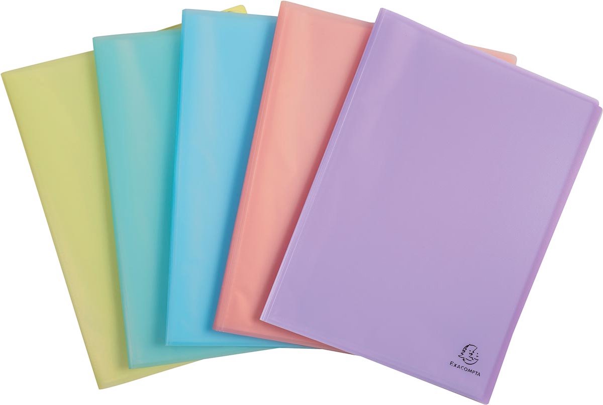Exacompta showalbum in halfharde polypropyleen chromaline pastel 80 zichten - a4 - geassorteerd - 88470e
