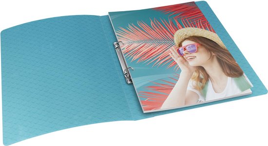 Esselte Colour'Breeze 2-Rings Kunststof A4 Ringmap met Soepele Kaft voor 200 Vellen - Rugbreedte van 25mm - Blauw - Esselte