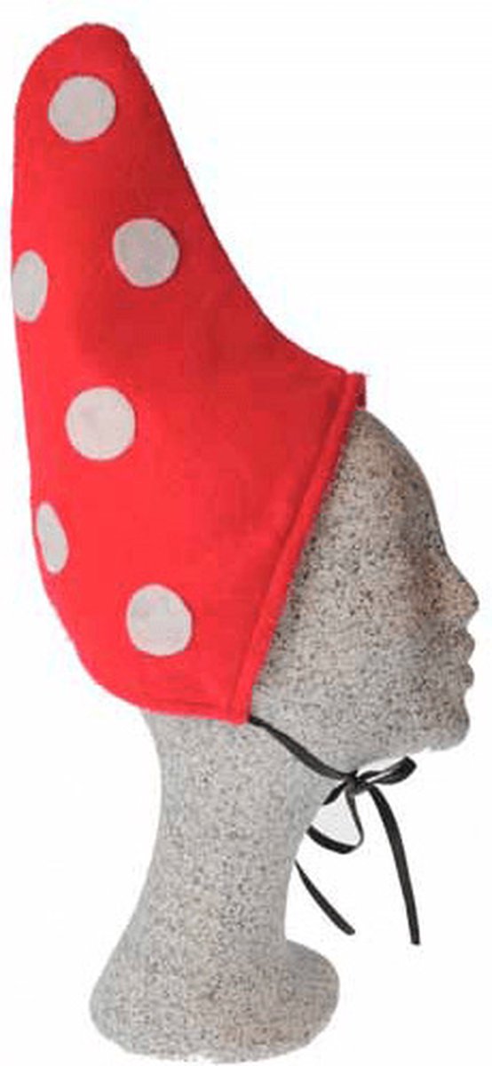Kabouter kinder mutsen - 2x - verkleed hoeden - rood/witte stippen - sprookjes - dwergen - carnaval