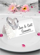 Bruiloft/Huwelijk tafel indeling naamkaartjes 108x stuks - namen tafel schikking