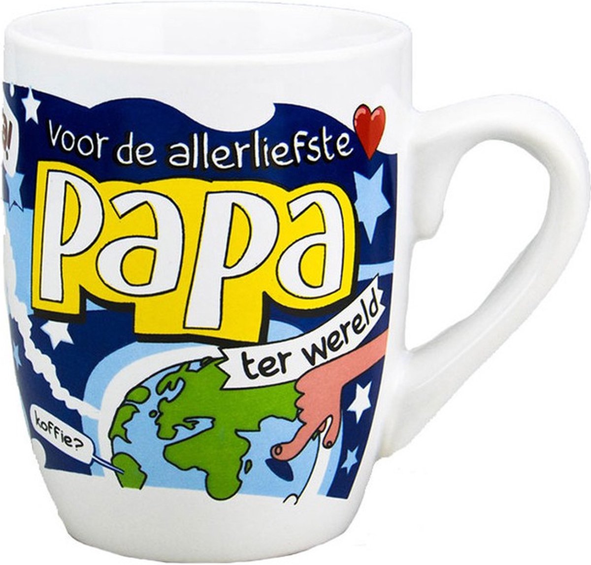Cartoon cadeau koffie mok/beker - voor de allerliefste papa ter wereld - 300 ml - Vaderdag / verjaardag