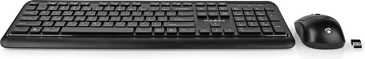 Nedis Muis en Toetsenbord - Set | Draadloos | Muis- en toetsenbordverbinding: USB | 800 / 1200 / 1600 dpi | Instelbare DPI | QWERTY | US Internationaal