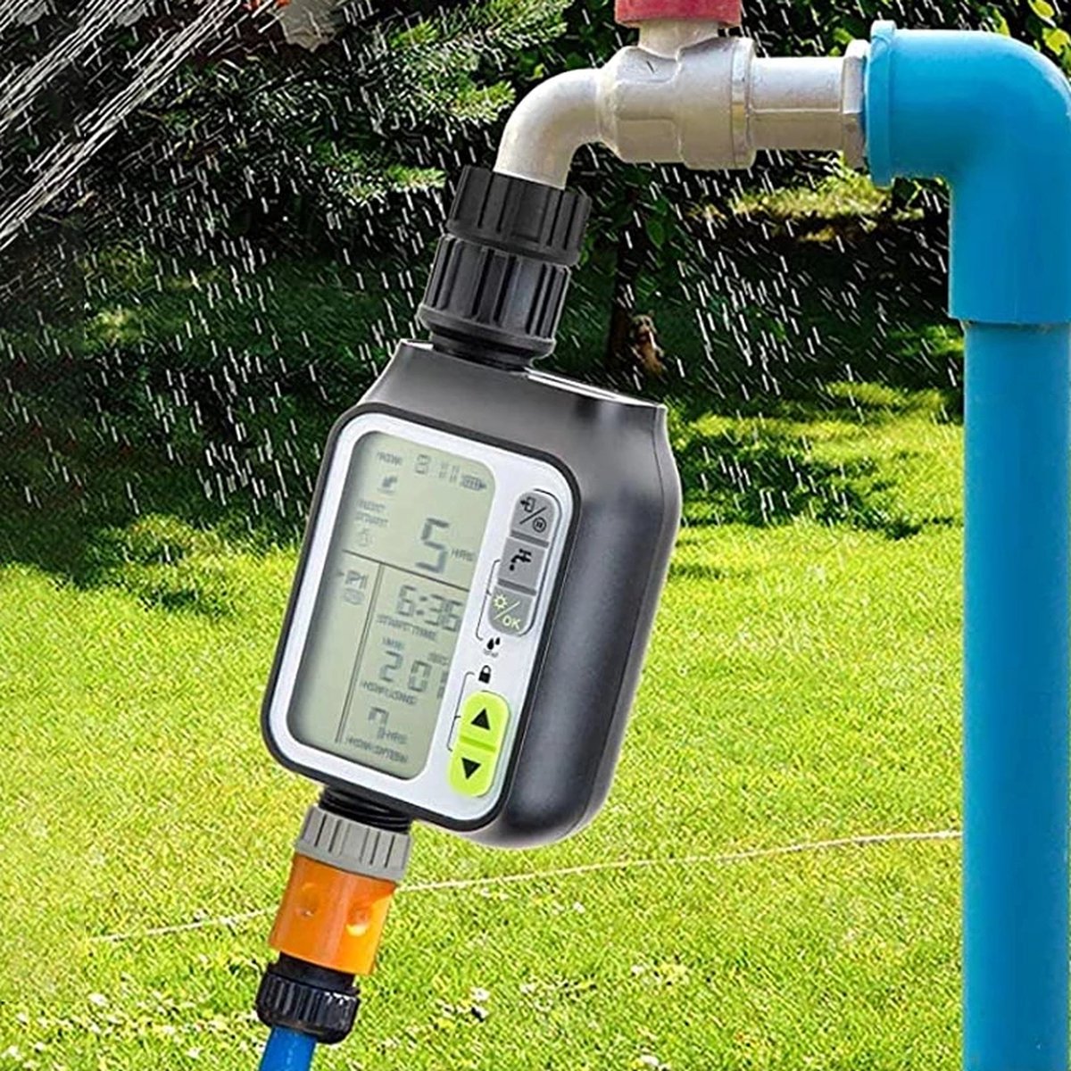 InHarmony® Irrigatiesysteem - LCD Watertimer - Besproeiingscomputer - Automatisch bewateringssysteem - meerdere tijd & Interval programma's - handmatige modus