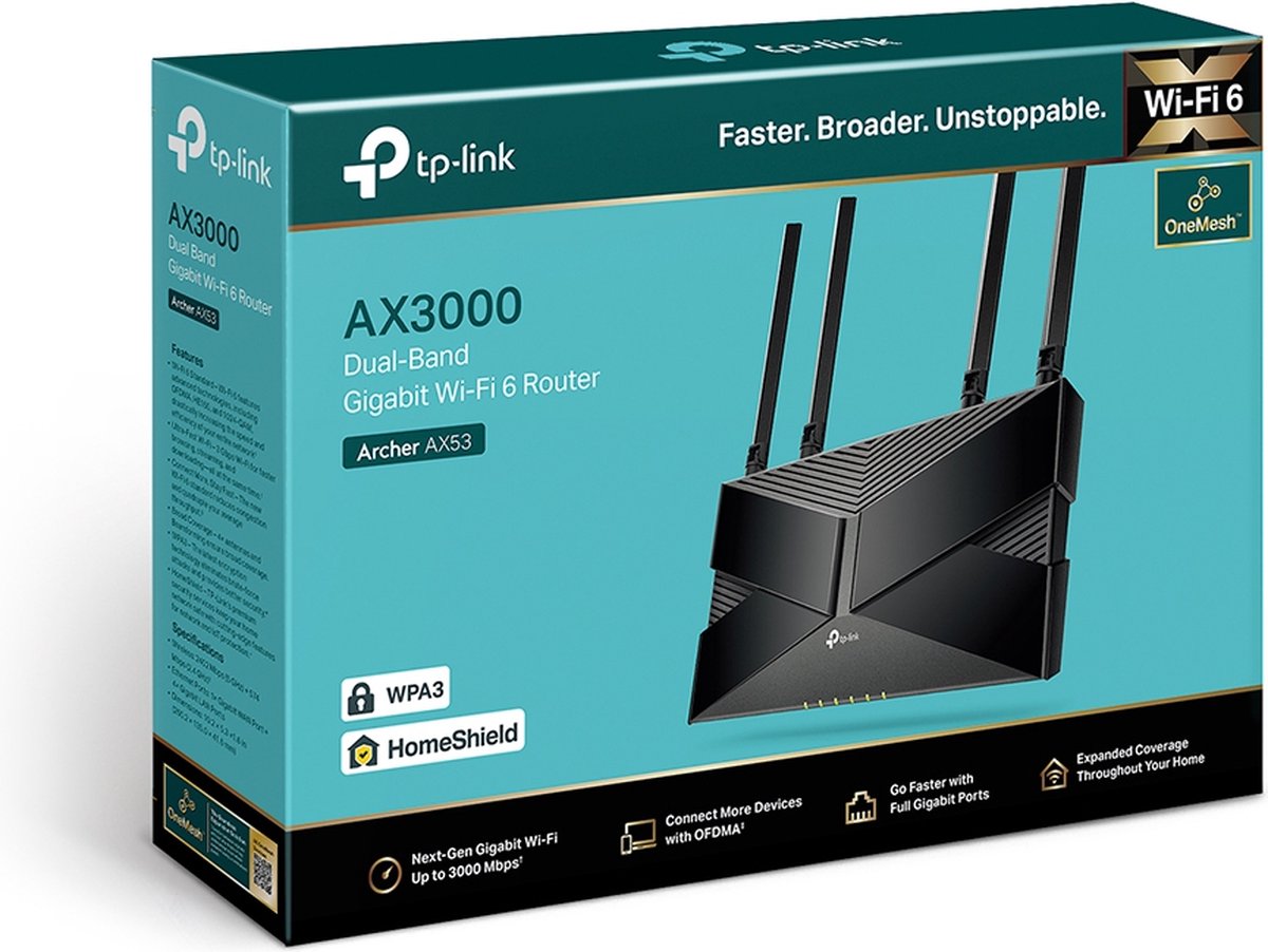 TP-Link Archer AX53 - Draadloze Router - Dual-Band - Zwart – foto 3