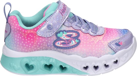 Skechers Flutter Heart Lights meisjes sneaker Licht blauw Maat