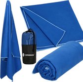 Springos Strandlaken | Badlaken | Strandhanddoek | Microvezel | 150 x 75 cm | Donkerblauw