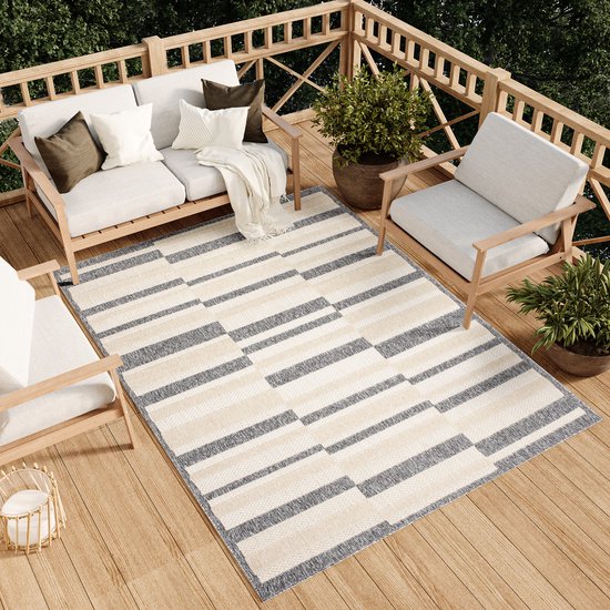 Tapiso Viera Tuintapijt Vloerkleed Grijs Outdoor Modern Binnen Maat- 200x300