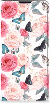 Flipcase Cadeautjes voor Moederdag Motorola Edge 30 Pro Smartphone Hoesje Butterfly Roses