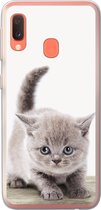 Geschikt voor Samsung Galaxy A20e hoesje - Kitten - Kat - Huisdieren - Jongens - Kinderen - Meisjes - Siliconen Telefoonhoesje