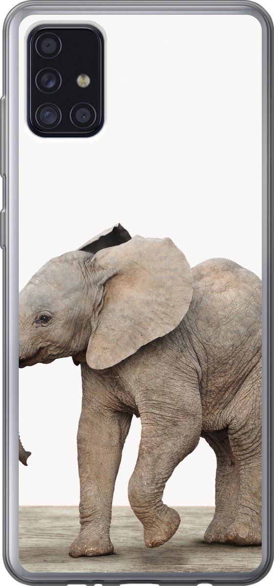 Telefoonhoesje Geschikt voor Samsung Galaxy A52 5G hoesje - Baby olifant - Dieren - Olifant - Kinderen - Meiden - Jongens - Siliconen Telefoonhoesje Telefoonhoesje