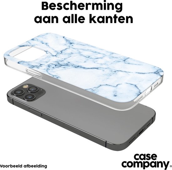 Case Company® - Hoesje geschikt voor Samsung Galaxy A12 hoesje - Blauw marmer - Soft Cover Telefoonhoesje - Bescherming aan alle Kanten en Schermrand