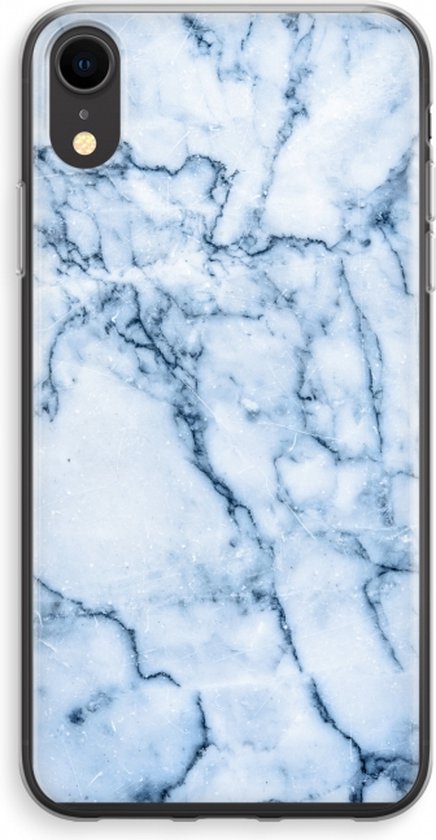 Foto: Case company hoesje geschikt voor iphone xr hoesje blauw marmer soft cover telefoonhoesje bescherming aan alle kanten en schermrand