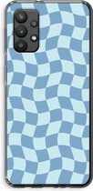 Case Company® - Hoesje geschikt voor Samsung Galaxy A32 4G hoesje - Grid Blauw - Soft Cover Telefoonhoesje - Bescherming aan alle Kanten en Schermrand