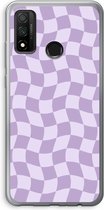 Case Company® - Hoesje geschikt voor Huawei P Smart (2020) hoesje - Grid Paars - Soft Cover Telefoonhoesje - Bescherming aan alle Kanten en Schermrand