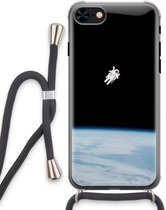 Case Company® - Hoesje met koord geschikt voor iPhone 7 hoesje met Koord - Alone in Space - Telefoonhoesje met Zwart Koord - Extra Bescherming aan alle Kanten en Over de Schermrand