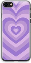 Case Company® - Hoesje geschikt voor iPhone 8 hoesje - Hart Paars - Soft Cover Telefoonhoesje - Bescherming aan alle Kanten en Schermrand