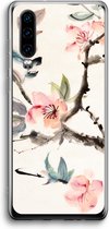 Case Company® - Hoesje geschikt voor Huawei P30 hoesje - Japanse bloemen - Soft Cover Telefoonhoesje - Bescherming aan alle Kanten en Schermrand