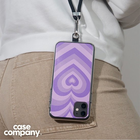 Case Company® - Coque Samsung Galaxy S20 FE / S20 FE 5G avec Cordon - Coeur Violet - Protection de Téléphone avec Cordon Zwart - Tous les côtés et sur la protection des bords de l'écran