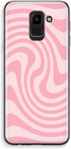 Case Company® - Hoesje geschikt voor Samsung Galaxy J6 (2018) hoesje - Swirl Roos - Soft Cover Telefoonhoesje - Bescherming aan alle Kanten en Schermrand