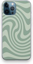 Case Company® - Hoesje geschikt voor iPhone 12 Pro hoesje - Swirl Groen - Soft Cover Telefoonhoesje - Bescherming aan alle Kanten en Schermrand