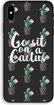 Case Company® - Hoesje geschikt voor iPhone XS Max hoesje - Cactus quote - Biologisch Afbreekbaar Telefoonhoesje - Bescherming alle Kanten en Schermrand