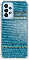 Stevige Telefoonhoesje Geschikt voor Samsung Galaxy A23 Telefoon Hoesje met doorzichtige rand Jeans