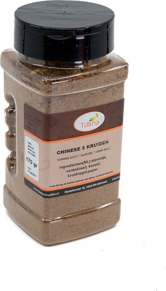 Goedkoopste Tuana Kruiden - Chinese Vijf Kruiden - 5 Spices - Strooibus 150 Gram - Kruiden Zonder Zout - MP-C-0013