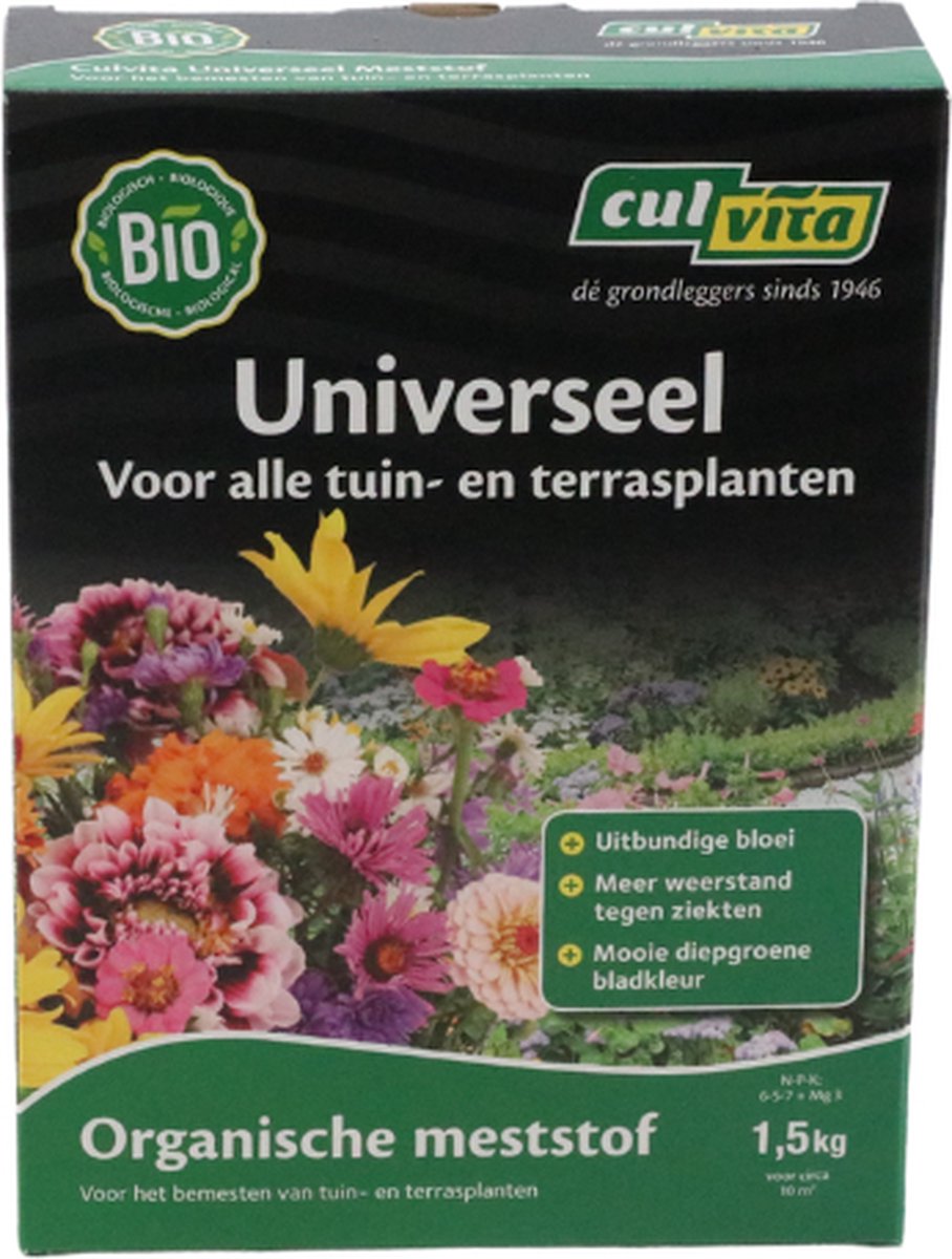 Culvita - Biologische universele plantenvoeding - Universele Meststof 1,5 kg - plantenvoeding kamerplanten en buitenplanten