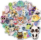 Winkrs | Dieren Stickers | 50 Stuks - Stickers geschikt voor Muur, Laptop, Telefoon, Notitieboek, etc. | Geschikt voor kinderen