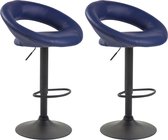 CLP Olinda Set van 2 Barkrukken - Kunstleer blauw zwart