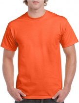 Set van 2x stuks voordelige oranje t-shirts, maat: L