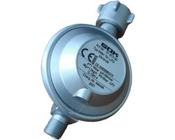 30mbar Gas drukrelaar voor campinggaz BBQ verwarmings – kook- en grilltoestellen met propaan butaan gasfles - gasdrukregelaar / reduceerventiel 29 - 30 mbar - 1,5kg/h – aansluitingen W21,8 x 1/14’’ & G1/4’’