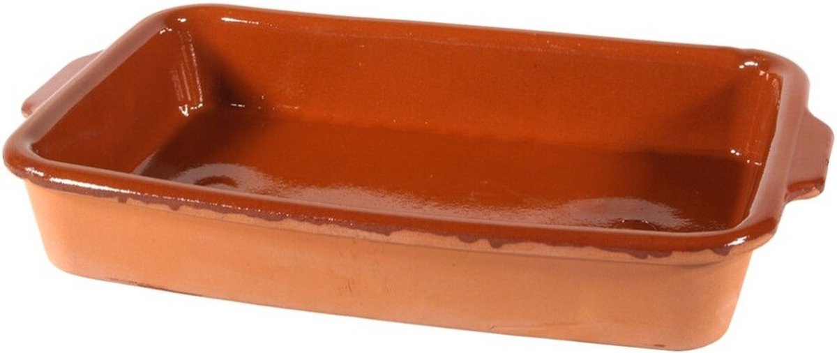 Gerimport Ovenschaal Pamplona - 3 liter - terracotta - tapas serveerschaal - 32 x 21 x 5 cm
